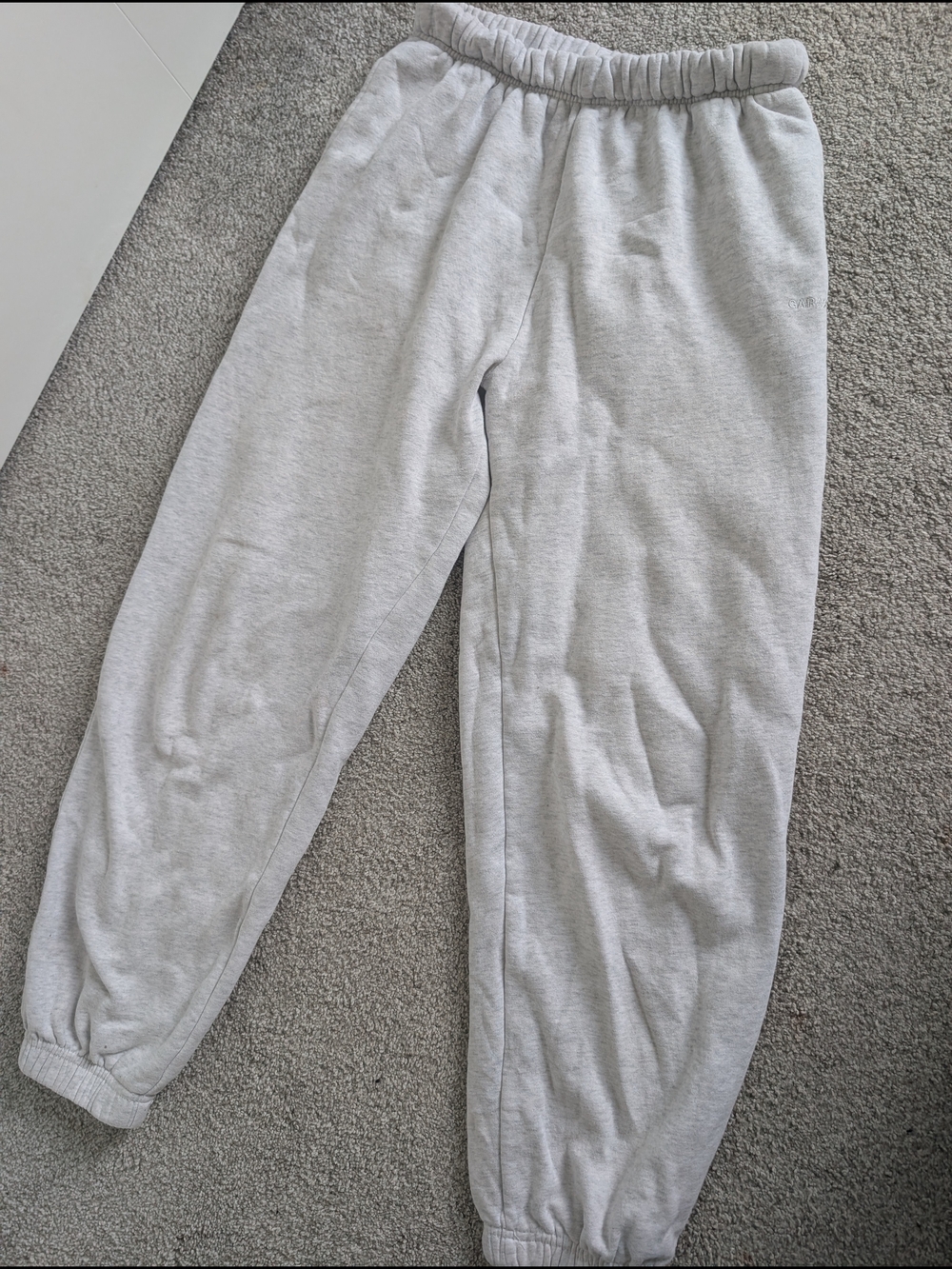 GARAGE Light Grey Sweatpants - Cozy Elastic Waist & Cuffs